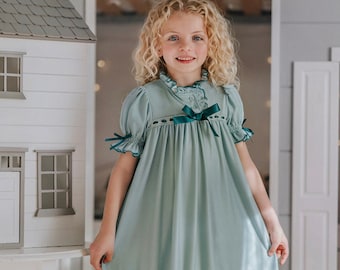 Clara Gown,Vintage style,Soft Knit,Nutcracker Ballet,Only Little Once,twirl,sleep,girls gift,birthday present,birthday,pastel Green Spring