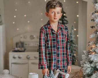 Boys two piece set,Black,Christmas Morning,Blackwatch Plaid,Family Matching,Breakfast With Santa,Polar Express,Christmas Eve,Sibling