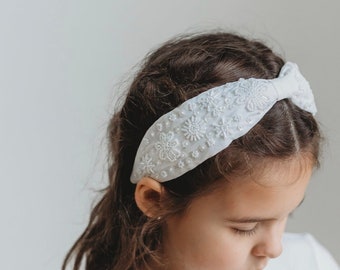 White pearl headband,heirloom baptism gift,first communion,family heirloom, fancy beaded headband,flower girl hair accessories, white pearls