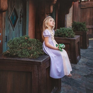 READY TO SHIP Rapunzel dress,girls dress,toddler dress,disney world outfit,tangled birthday,long princess dress,birthday dress,girls outfit