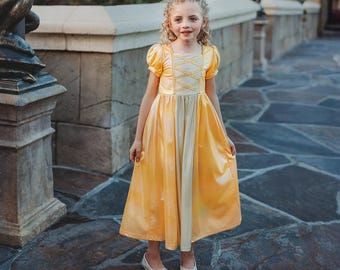 READY TO SHIP Princess dress,girls dress,toddler dress,disney world outfit,tangled birthday,long princess dress,birthday dress,girls outfit