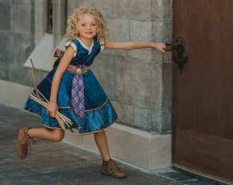 Vintage-Inspired Merida Dress for Renaissance Fair & Photo Shoots - Stand Out this Halloween!-Scottish Dress-Princess Twirl Dress-Costume!