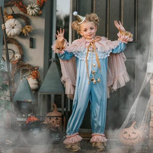 Pastel Clown Costume for Kids with Cape – Whimsical Circus-Inspired Dress Up Outfit for Girls and Toddlers | Colorful Pretend Play Clothes