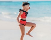 Minnie Mouse Bathing Suit,Girls swimsuit,toddler swimming suit,disney cosplay,disney cruise outfit,disney pool party,disney pageant wear