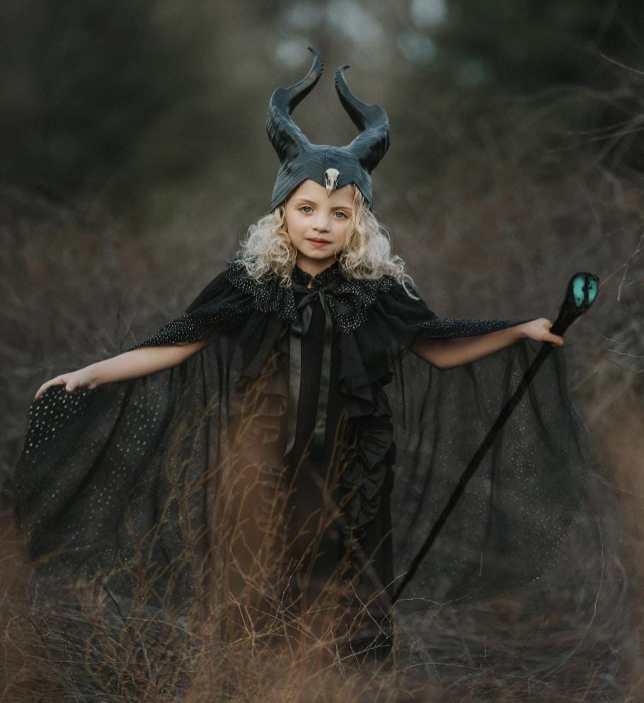 マレフィセント衣装、ディズニーヴィランズガールズドレス、ブラック