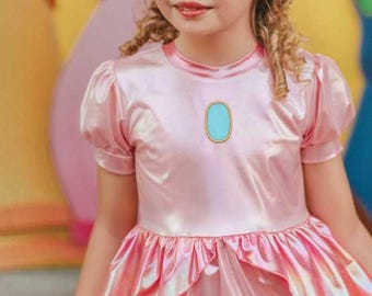 Metallic Princess Twirl Dress for Girls: Pink Dress Up Outfit, Toddler Party Dress