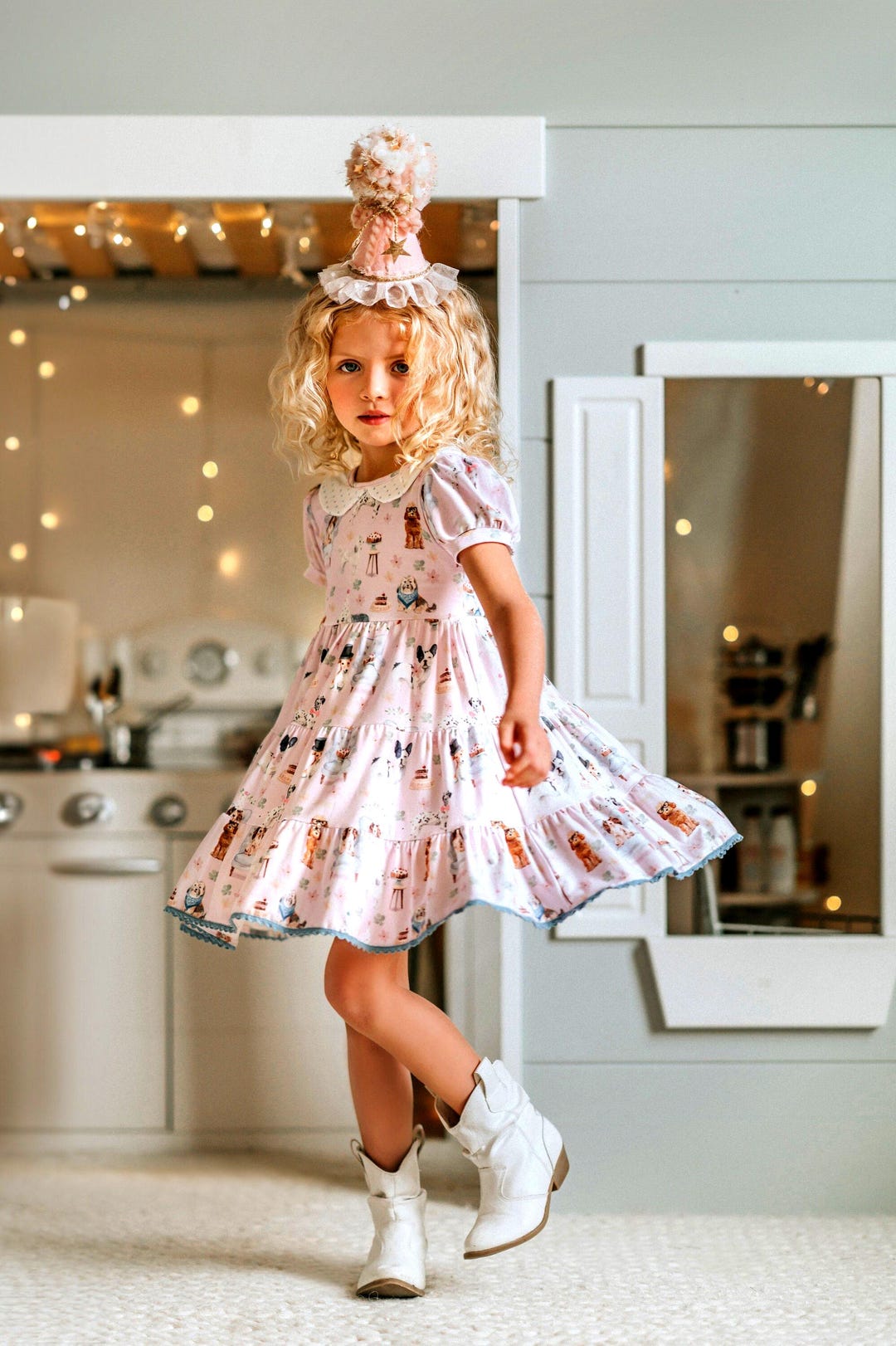 Girls Puppy/Rose Dress main image 0