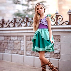 Ariel Costume for Girls – Little Mermaid Princess Dress – Disney-Inspired Birthday Outfit – Toddler Halloween Cosplay – Cotton Twirl Dress