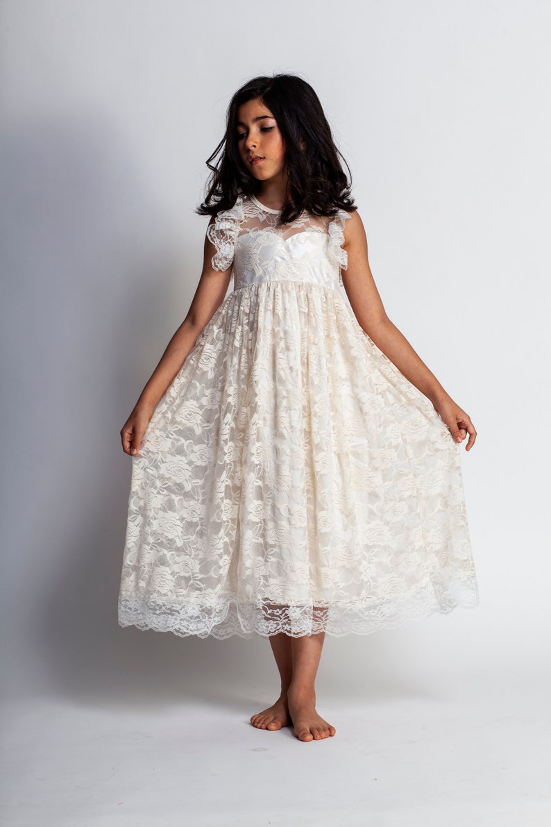 flower girl dress,Ivory girls dress ...