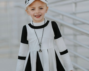 storm trooper costume,star wars cotton dress,twirl dress,star wars cosplay,disney outfit,family disney outfits,toddler,long sleeve,may 4