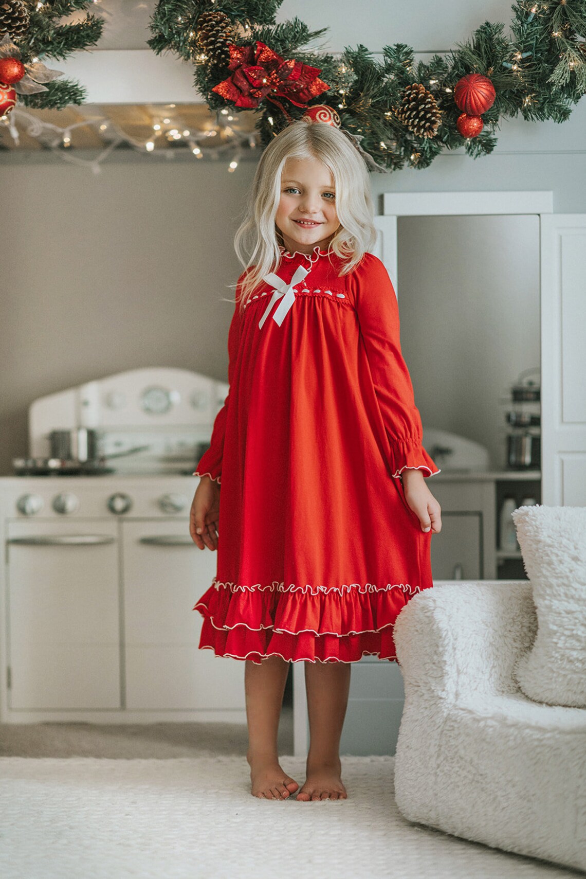 Girls Christmas Nightgowngirls Christmas Pajamaslong Sleeve Etsy