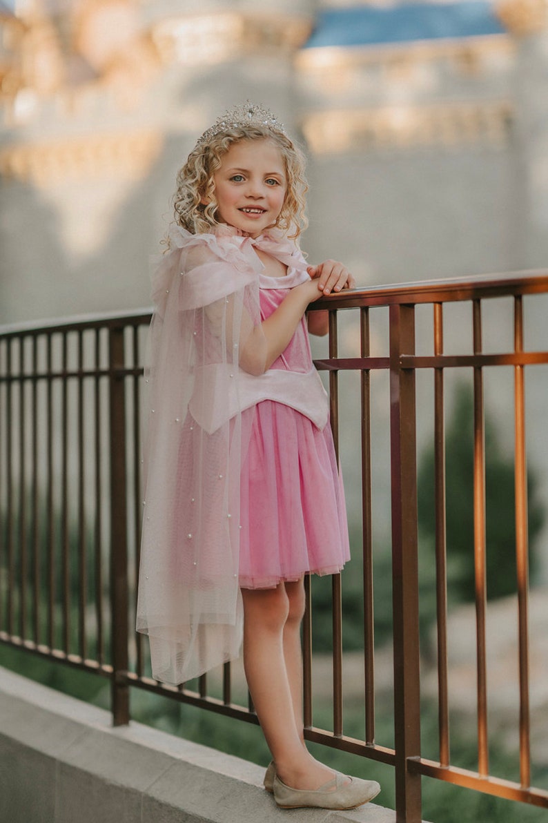 Fancy Sleeping Beauty Cape,girls Aurora Cosplay,pink Tulle Cape With ...