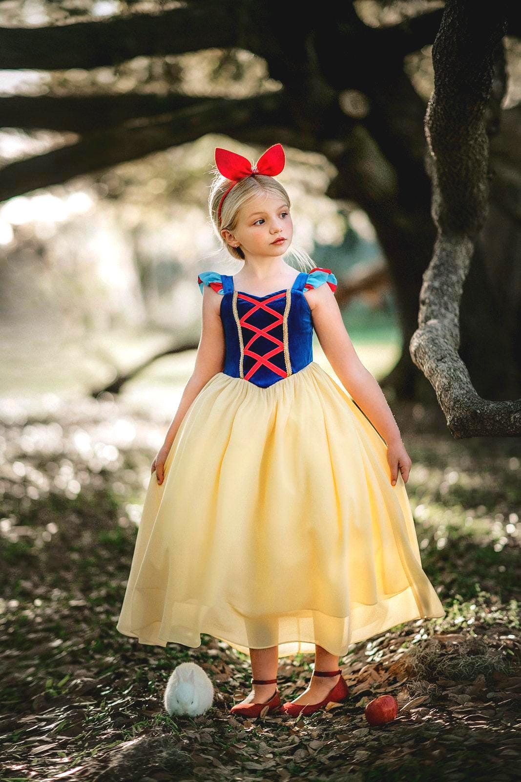 disney princess dress up clothes READY TO Ship,snow White Ballgown,fancy Dress,couture Princess Dress,disney Princess Dress, Halloween Costume, Portrait clothes and accessories Flavor:Butterscotch Cinderella costume global-split-Split Buy Traditional Dresses for