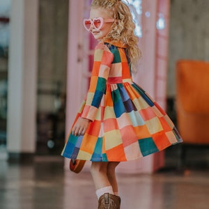 Coat of many colors,Girls Twirl Dress,Full Circle Skirt,Super Twirly,Soft,movie Dress,Twirl Dress,Fancy,pockets,book Dress,Toddler dress image 4