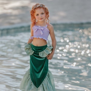 Mermaid tail,mermaid skirt,mermaid party,toddler costume,mermaid costume,halloween,mermaid birthday,princess maxi skirt,under the sea gown image 6