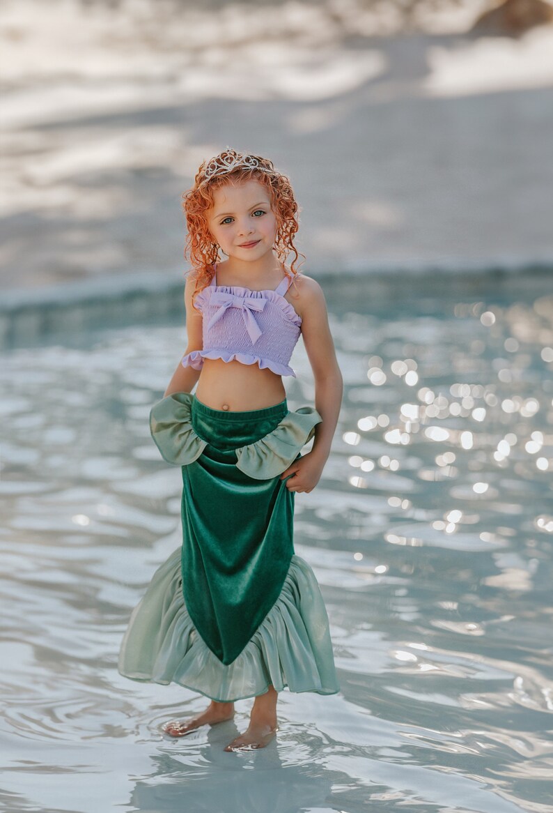 Mermaid tail,mermaid skirt,mermaid party,toddler costume,mermaid costume,halloween,mermaid birthday,princess maxi skirt,under the sea gown image 6