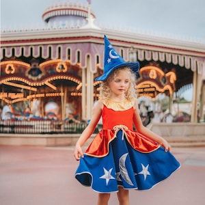 Fantasia Mickey Cosplay,Cotton Twirl Dress,Disney World Outfit,Mickeys Holiday party, wizard disney family matching costume,Disney bounding
