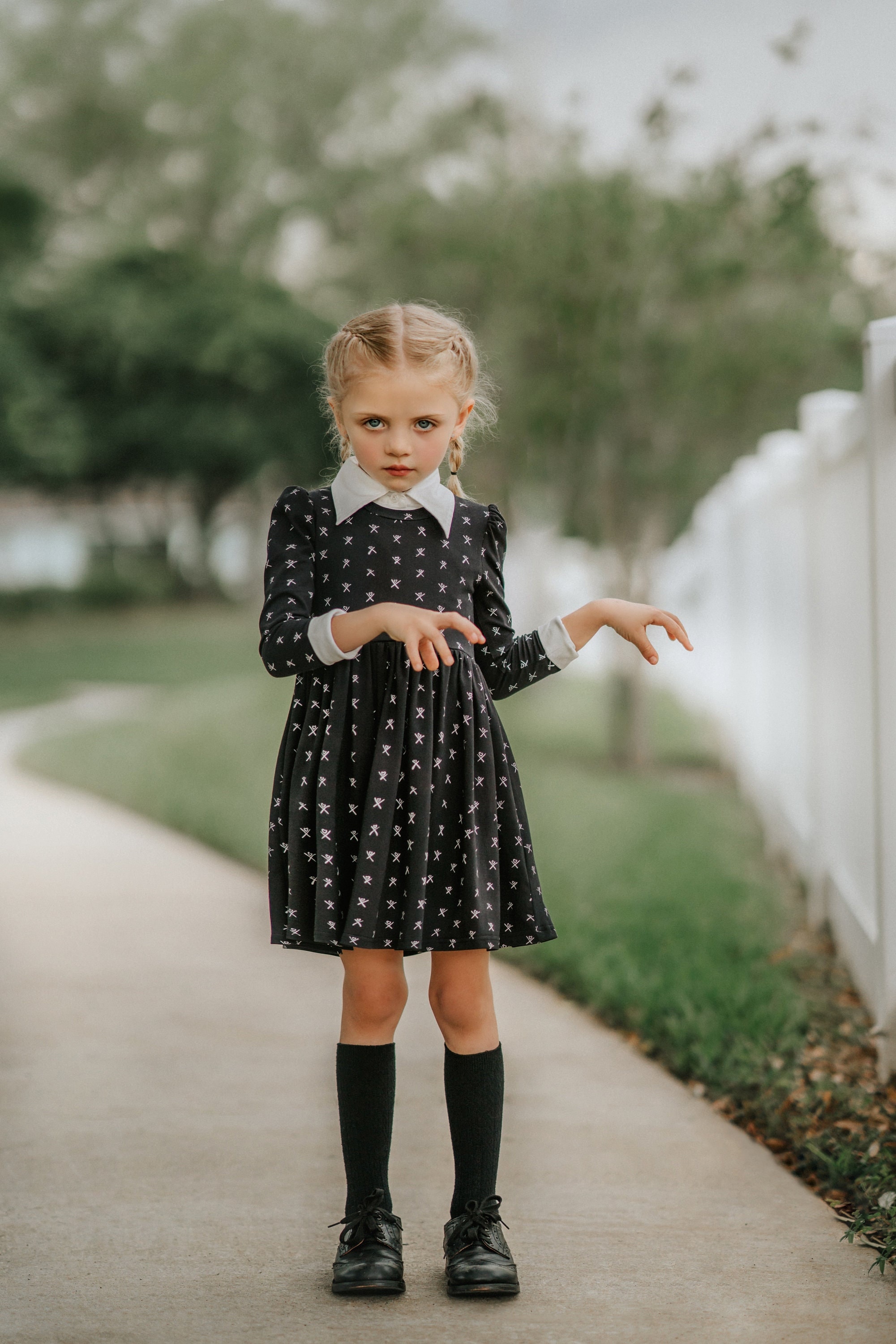 Wednesday Addams Dress for Kids GirlsAddams Family Party Costume Academy  Uniform Dance Dresses Halloween Cosplay Party Dress