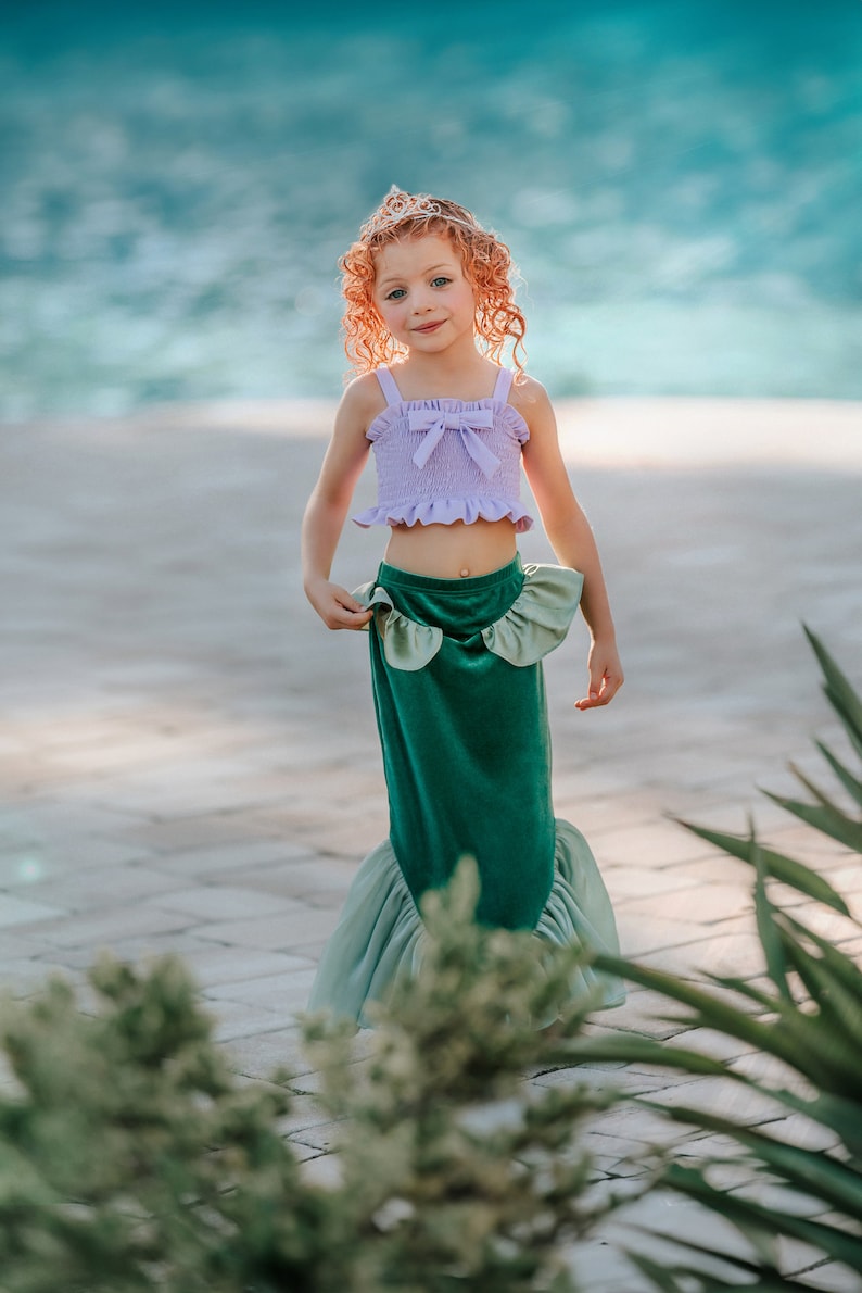 Mermaid tail,mermaid skirt,mermaid party,toddler costume,mermaid costume,halloween,mermaid birthday,princess maxi skirt,under the sea gown image 3