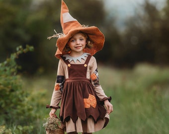 Limited Edition Girls Fall Dress,scarecrow Dress,halloween Costume