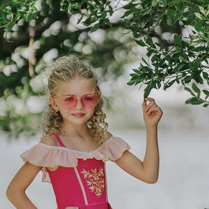 Boutique princess swimsuit for girls designed for Disney vacations and beach trips