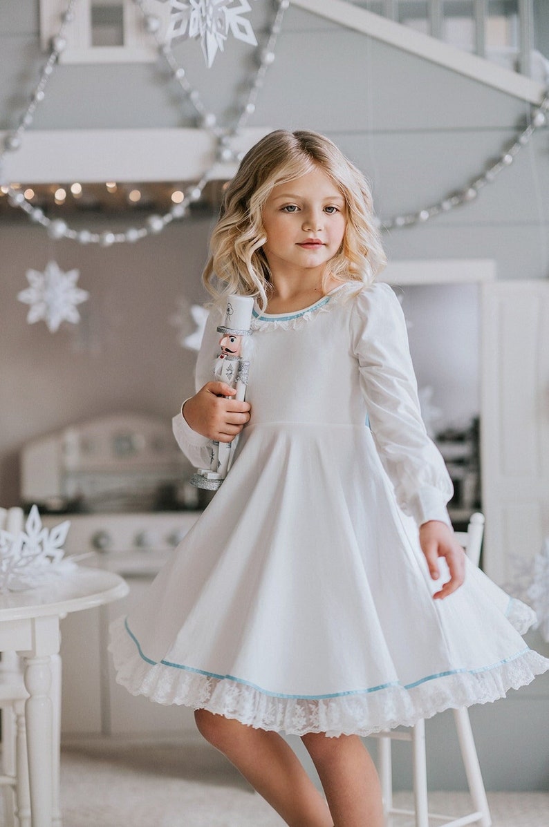 READY TO SHIP,Nutcracker Clara dress,Clara twirl dress,Clara costume,Nutcracker ballet costume,white twirl dress,Girls Christmas dress image 1