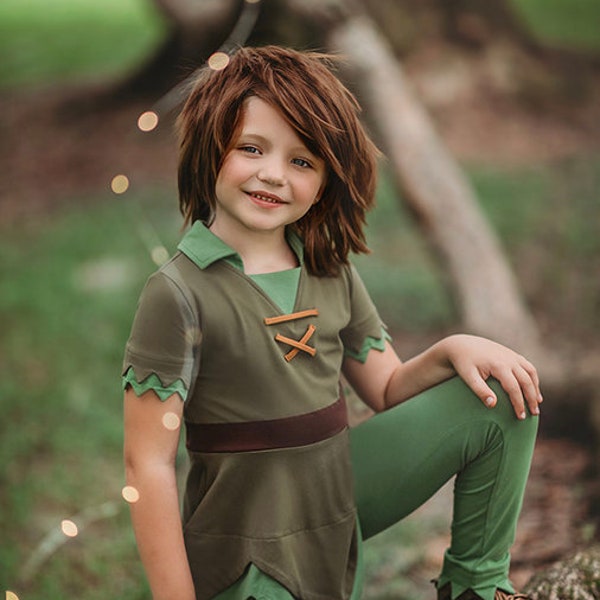 READY TO SHIP,Peter Pan Costume,Peter Pan shirt,Halloween Costume,Theater Costume,Disney Cosplay,Disney Family Outfit,Kids Dress Up Costume