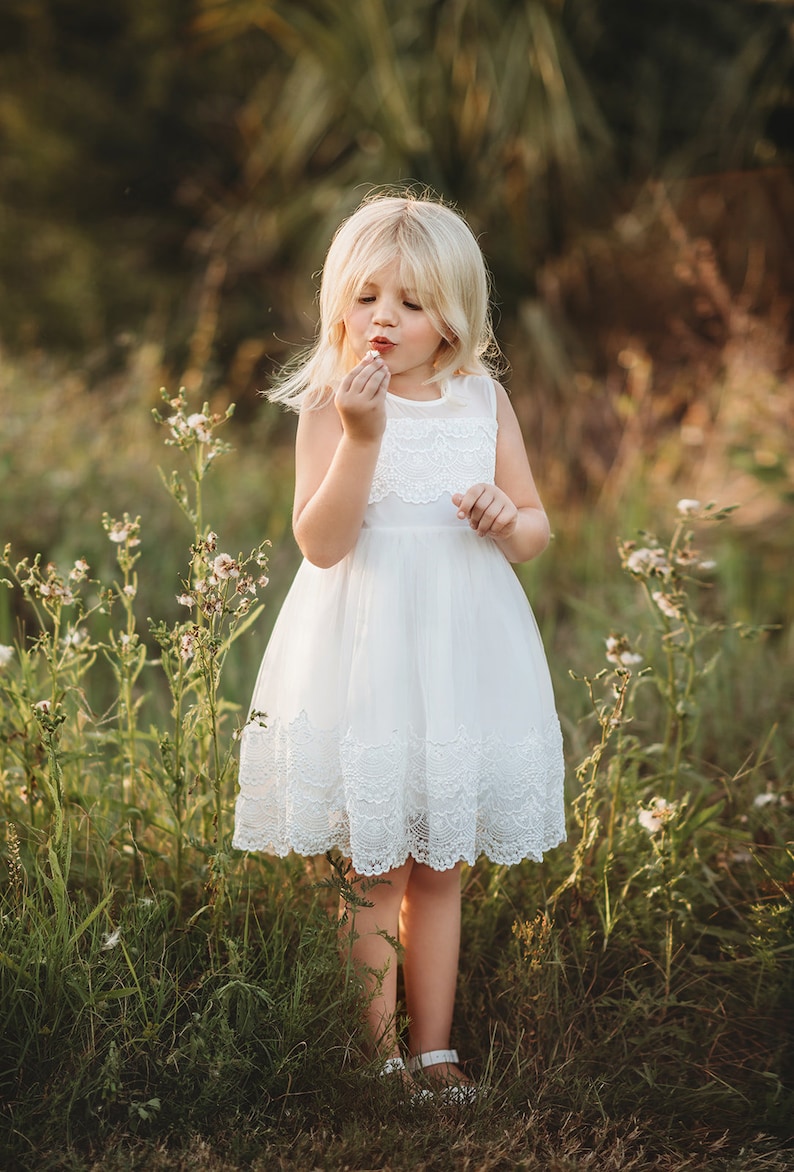 Lace flower girl dress