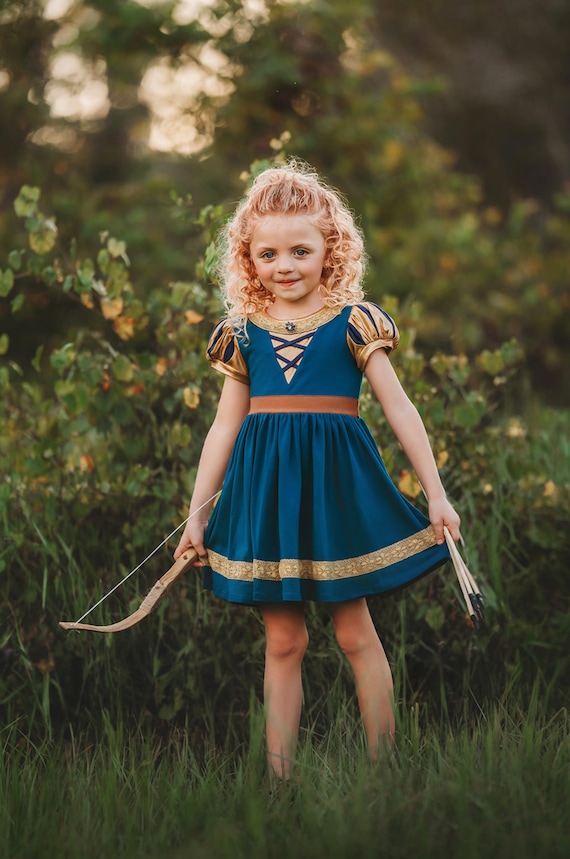 Vestido de princesa Merida disfraz de algodon para ninas cosplay de Disney atuendo familiar de Disney vestido para ninas vestido de princesa para ninas pequenas vestido valiente pelicula Etsy Mexico
