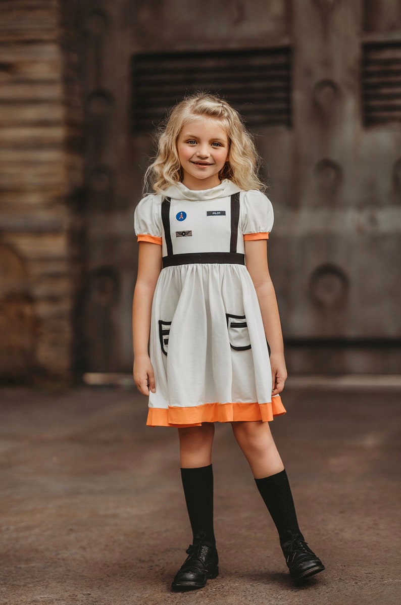 READY TO SHIP,Astronaut costume, halloween,Sally Ride,flight suit,Astronaut outfit,girls twirl dress,space outfit,pageant,space party image 5