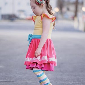 PRONTO PER LA SPEDIZIONE, costume di Nancy, vestito di Nancy, vestito da cosplay Disney, Disney Junior, compleanno di Nancy, vestito da bambina, vestito sensoriale immagine 5