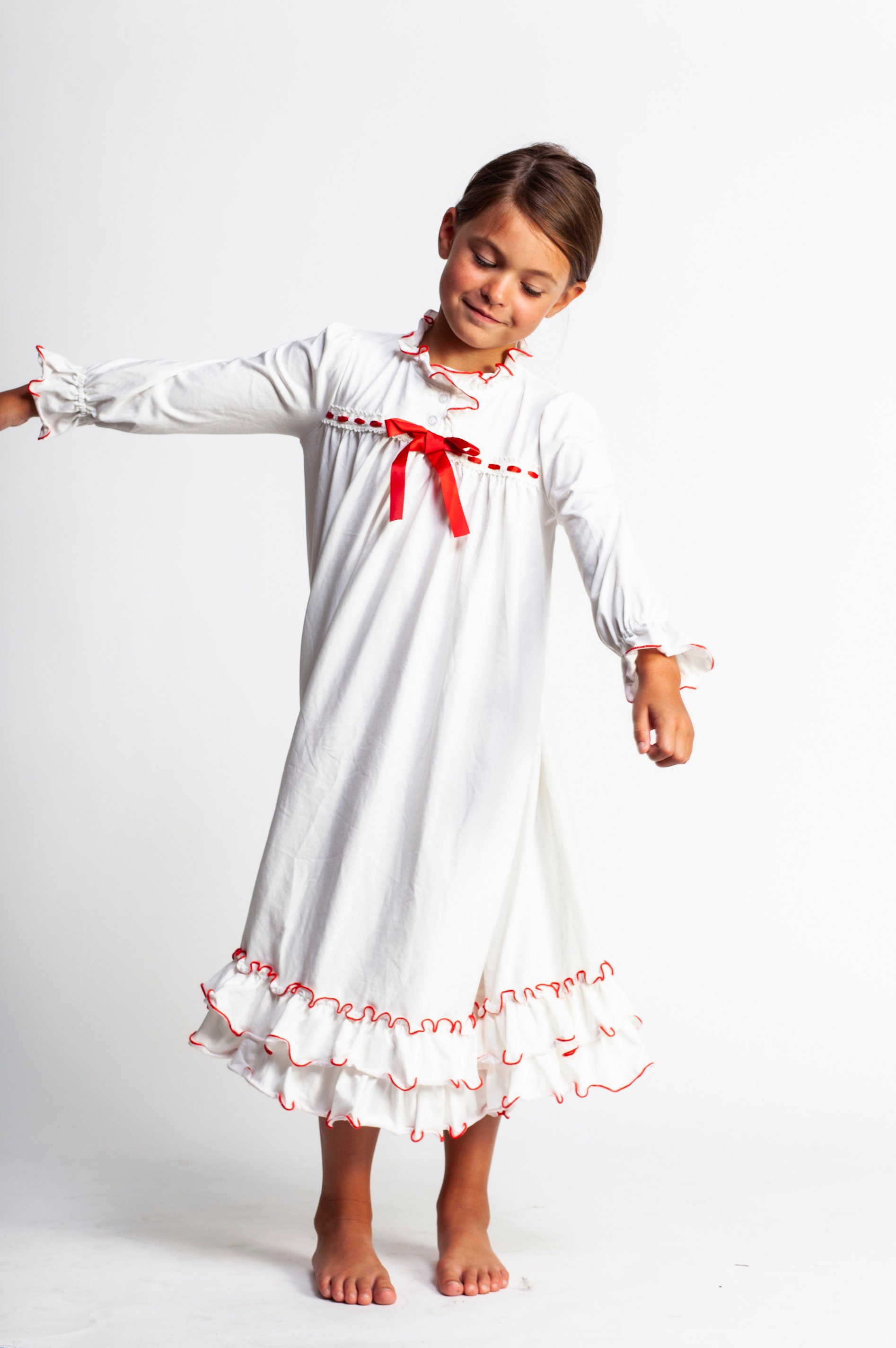 Long Sleeve Clara NightgownChristmas PajamasLong Sleeve Etsy