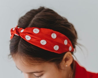 Minnie Mouse Headband,Red White Polka Dot hair band,Disney Cosplay,Halloween Costume,boutique,Disney Accessories,Toddler,Photographer Closet