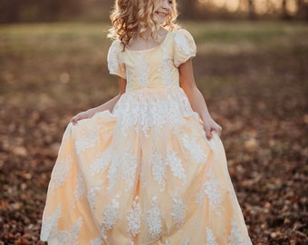 Belle Princess Dress,Pink Flower Girl Dress,Renaissance Festival,Bridgerton,Edwardian Gown,Fancy,lace,Disney Cosplay,Beauty and the Beast