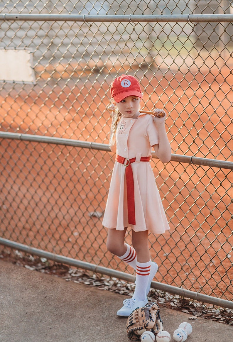 1940s Children’s Clothing: Girls, Boys, Baby, Toddler     A league of their own costumevintage baseball uniformGeorgia Peachesgirls baseball costumetwirl dressgirls halloween costumetoddler  AT vintagedancer.com