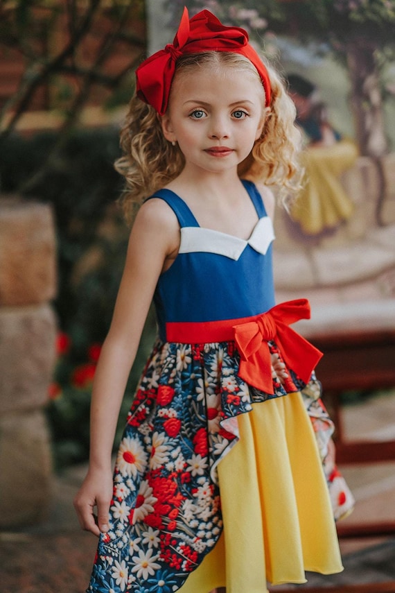 READY TO SHIP,Snow White Twirl Dress,Cotton Princess Dress,Only Little  Once,Machine Washable Princess Costume,Disney World Outfit,Disneyland
