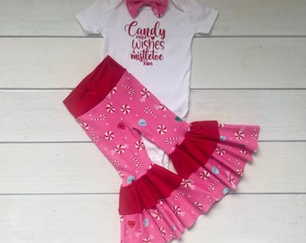 Candy Christmas first birthday outfit, candy cane first birthday outfit, baby Christmas outfit, toddler christmas outfit, candy cane pants