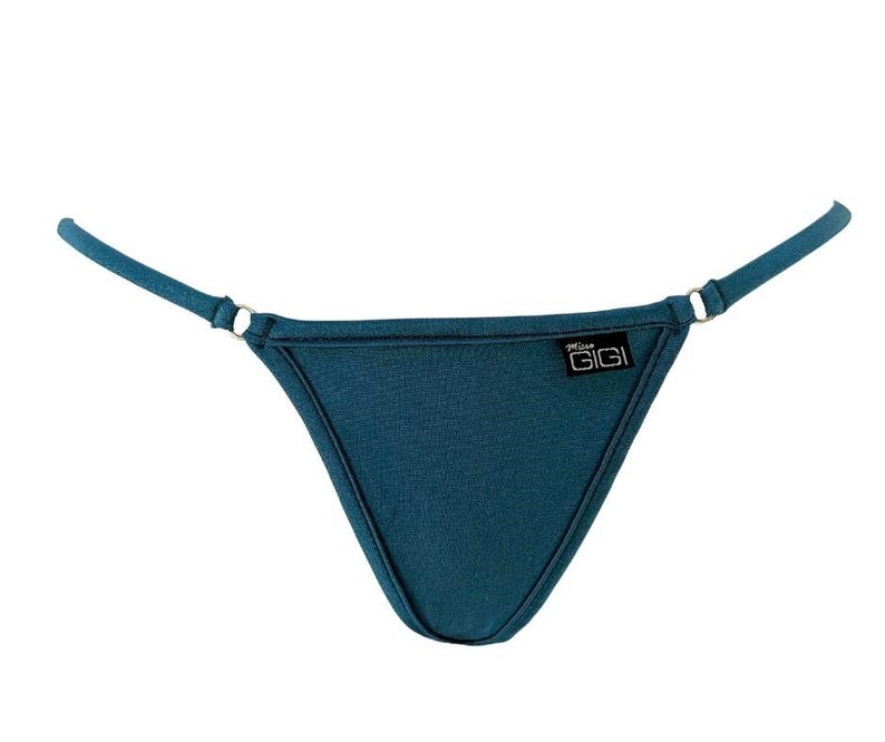 Empress Teal Micro Thong Bikini String Bottom Swimwear Teal Etsy
