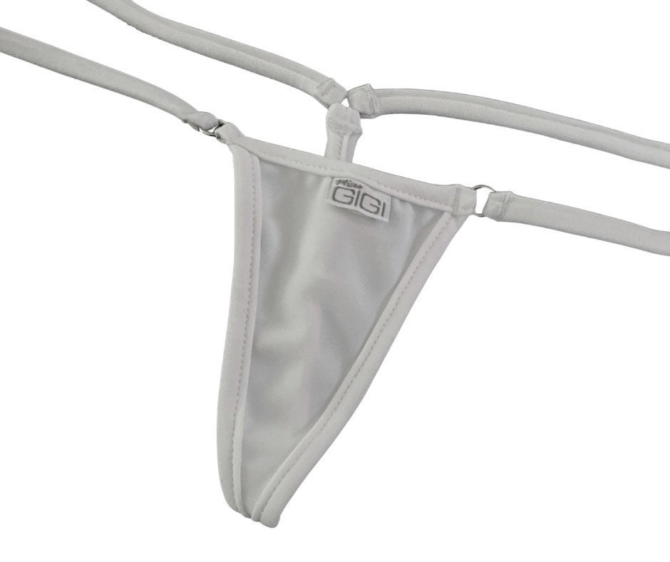 Micro White Bikini Bottom, G-string String Swimwear, White Extreme ...