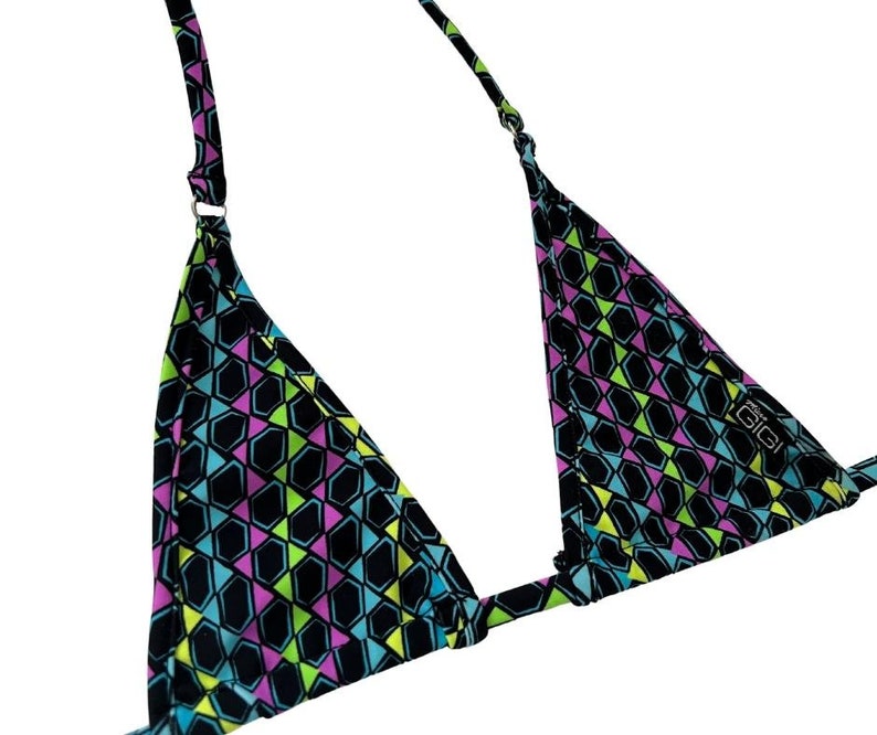 EDM Black Micro Bikini String Swimwear, Black Minimal Coverage Bikini