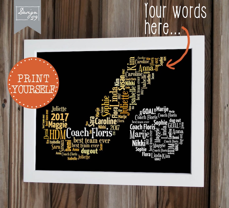 Field Hockey Your Team Names Form a Hockeystick Coach Captain Trainer