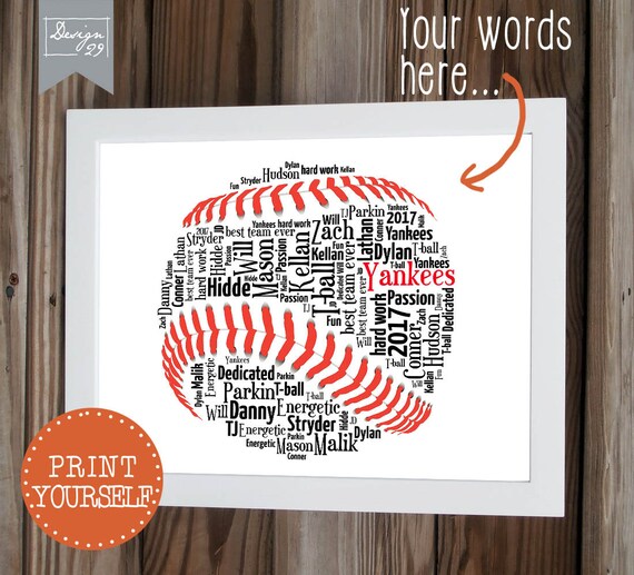 Baseball/Softball Your Team Names form a Soft Ball Coach Etsy