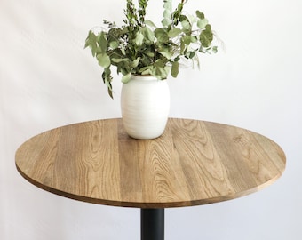 Mesa de bar redonda moderna Hackberry con patas de acero negro/barra o altura estándar