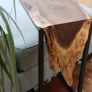 Walnut Waterfall C table, laptop table, side table, industrial side table, end table, coffee table image 3