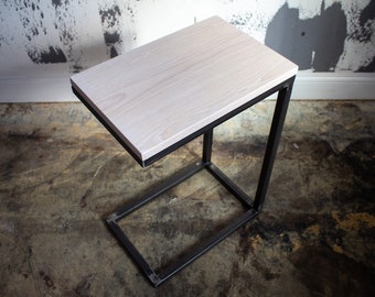 C table, laptop table, side table, industrial side table, end table, gift for her, gift for him, home furniture, handmade furniture