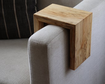 6" Spalted Maple Wood Armrest Table, Coffee Table, Living Room Table (in stock) #2