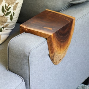 Live Edge 5" Walnut Waterfall Wood Armrest Table, Coffee Table, Living Room Table (in stock)