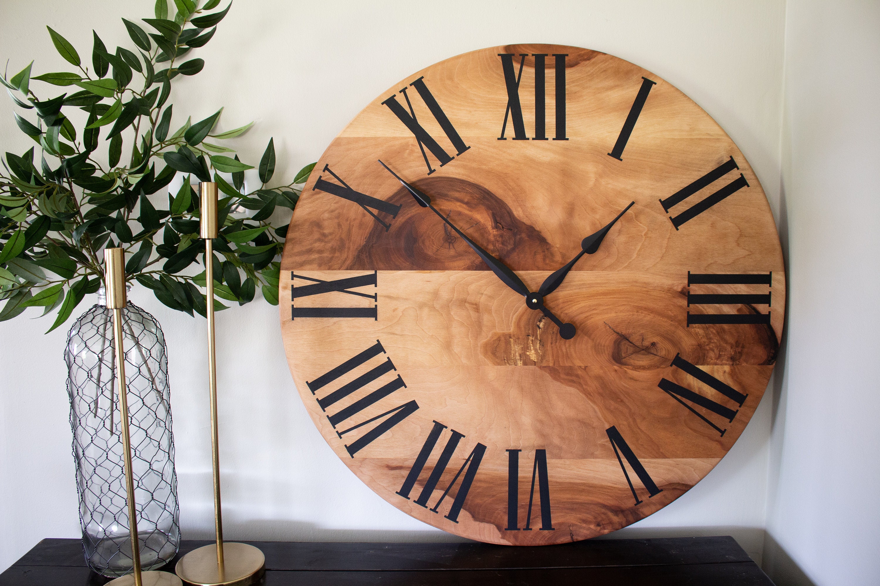 Reloj de pared grande 100% nogal reloj de madera reloj de regalo