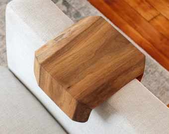 Live Edge 6" Walnut Wood Armrest Table, Coffee Table, Living Room Table (in stock) #472