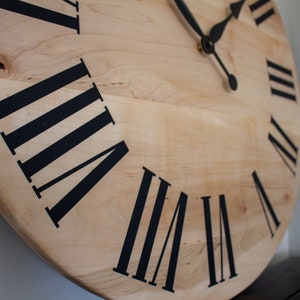 Rustic Wall Clock, Hardwood clock, Maple Wood Clock, Solid Wood Clock, Roman Numerals, Soft Maple image 5